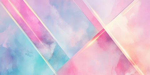 Poster - abstract pastel geometrics: an artistic display of pastel colors is formed by intersecting lines, cr