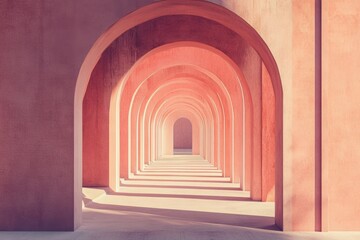 Poster - archway perspective: an inviting perspective shot features a series of arches, creating a visually c