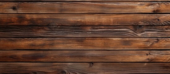 Leinwandbilder - Brown rustic wooden planks with a rough texture arranged horizontally providing copy space features natural variations in color and grain pattern