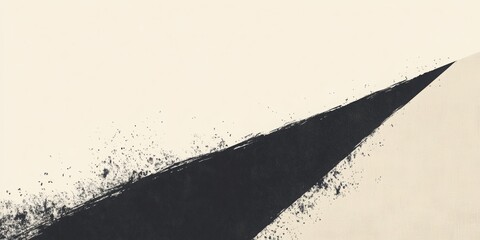 Poster - abstract black stroke: bold, minimalist artwork featuring a striking black stroke against a clean ba
