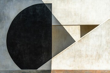 Poster - abstract architectural geometry: a striking abstract composition featuring geometric shapes in a min