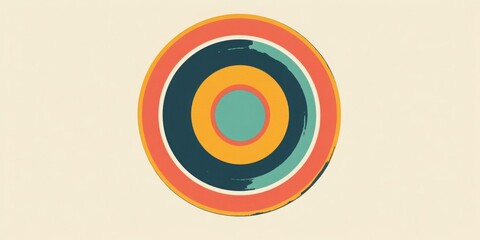 Poster - Abstract Geometric Circles: A vibrant display of concentric circles, painted with bold strokes, forming a captivating abstract composition.