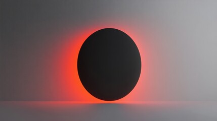 Poster - illuminated sphere: a minimalist design showcases a perfectly round black sphere, dramatically lit w