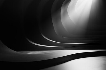 Poster - geometric light and shadow: an abstract and stylish interior view, bathed in stark light and shadow,