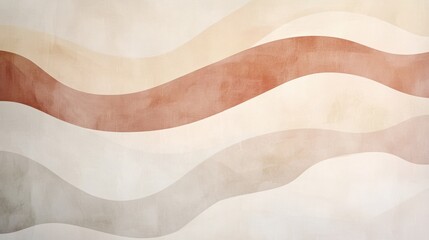 Poster - Undulating Waves of Earth Tones: Abstract design features flowing, wavy patterns in warm earth tones, creating a sense of movement and serenity