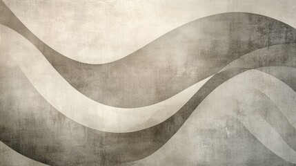 Poster - Harmonious Waves: A captivating, artistic composition featuring flowing, textured waves in a serene, monochromatic palette. 