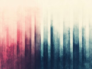 Poster - Abstract Vertical Stripes: A mesmerizing abstract background image featuring vertical stripes in a palette of muted reds, blues, and grays, creating a mood of serenity and contemplation.