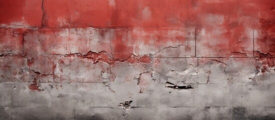 Fototapete - Textured wall surface with red and gray tones showcasing an interesting weathered design ideal for copy space or background use