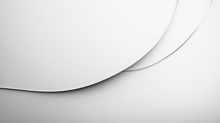 Poster - Paper Curves: Abstract composition of curved sheets creating an interplay of light and shadow. Minimalism in design