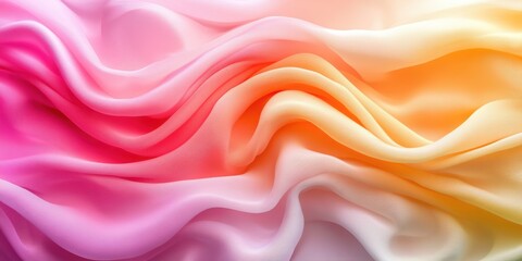 Poster - rainbow of fabric: a vibrant dance of colors in a flowing, folded fabric, with transitions from pink