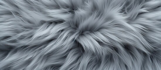 Leinwandbilder - Soft gray fur texture with a plush, silky appearance, featuring flowing fibers and ample negative space for text or images in a top-down view.