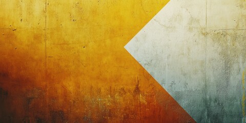 Poster - geometric harmony: an abstract composition featuring a striking contrast between an orange and yello