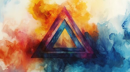 Poster - geometric explosion: a captivating, abstract artwork showcasing overlapping triangles against a back