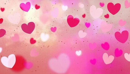 Poster - soft pink and red heart pattern on textured background with romantic glow, ideal for valentine's day designs and love themes