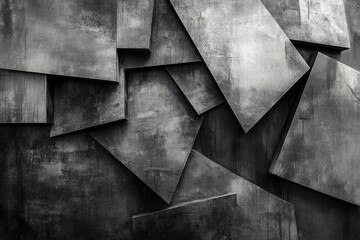 Poster - geometric abstraction: a captivating, high-angle shot reveals an abstract composition of overlapping