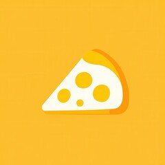 Aufkleber - Minimalist pizza slice logo featuring warm yellow orange cheese and playful flat design for modern branding