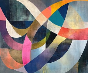 Poster - abstract colorful lines and shapes: a captivating abstract composition showcasing an intricate arran