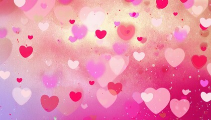 Poster - soft pink and red heart pattern on textured background with romantic glow, ideal for valentine's day designs and love themes