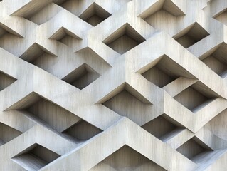 Poster - geometric concrete facade: an abstract close-up shot of a modern building's facade, showcasing a com