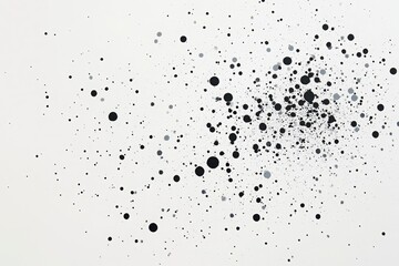 Poster - black splatter art: an artistic display of randomly scattered black paint splatters creating an abst