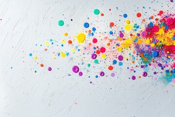 Poster - Explosion of Colors: A vibrant explosion of multicolored paint dots creating a visually dynamic composition.