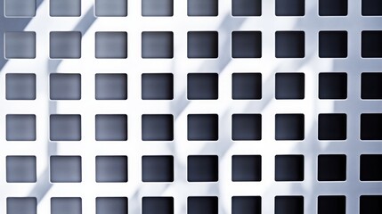 Poster - Grid Pattern: A detailed close-up showcases an even grid pattern, with rows of squares and light and shadow