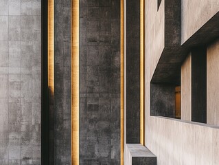 Poster - architectural detail: the image showcases the interplay of light and shadow across the rough texture