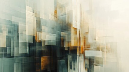 Poster - abstract geometric cityscape: an artistic, abstract rendering of a cityscape, created using overlapp