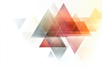 Poster - Abstract Geometric Triangles: A modern composition of layered geometric shapes featuring triangles, creates a dynamic interplay of colors, and form.