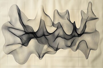 Poster - Abstract Wire Mesh: An artistic display featuring an abstract composition formed from intricate wire mesh, creating a sense of fluidity and movement.