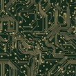 © เรืองอากร สุวรรณสุข - Elegant circuit board composition with gold and black features for seamless background and wallpaper design use