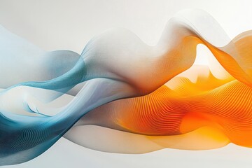 Fototapete - Abstract Wave: Dynamic and flowing abstract composition featuring interwoven waves of color, creating a sense of movement and energy.
