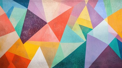Poster - Geometric Harmony: A vibrant abstract composition, showcasing a dynamic interplay of geometric shapes and a rich palette of colors, evoking a sense of modern artistry. 