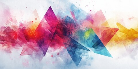 Poster - geometric color splash: a vibrant composition of overlapping geometric shapes and splashes of colorf