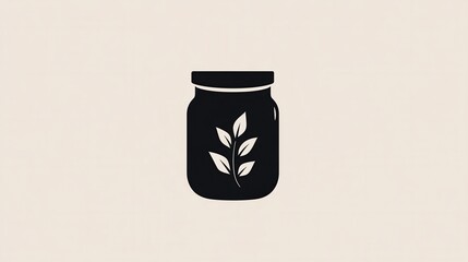 Poster - Elegant minimalist spice jar logo featuring simple black and white design showcasing herbal branding concepts for culinary artisans