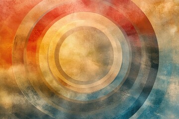 Poster - Abstract Circles: A series of concentric circles with varying colors and textures, creating a mesmerizing and visually striking abstract design.