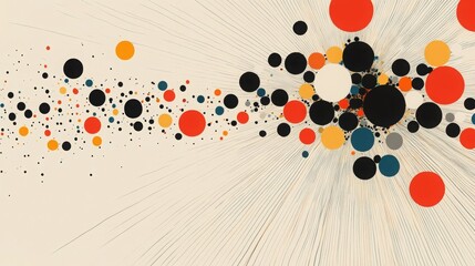 Poster - abstract burst of dots and lines: a vibrant and dynamic abstract artwork featuring a burst of colorf