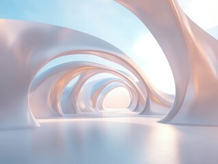 Poster - abstract architectural curves: a futuristic, minimalist architectural design with flowing, organic c