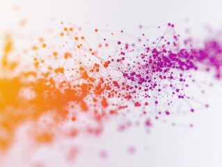 Fototapete - digital network: a vibrant abstract depiction of interconnected nodes and lines, symbolizing digital