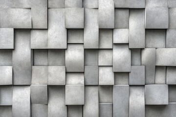 Poster - Cuboid Texture: A mesmerizing abstract of overlapping rectangular cuboids creates a striking, textured surface. A play of light and shadow accentuates the pattern.