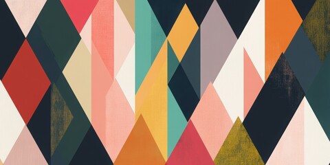 Poster - geometric kaleidoscope: this abstract composition features a dynamic array of geometric shapes, incl