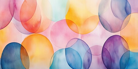 Poster - abstract watercolor bubbles: a vibrant and whimsical composition of overlapping watercolor bubbles i