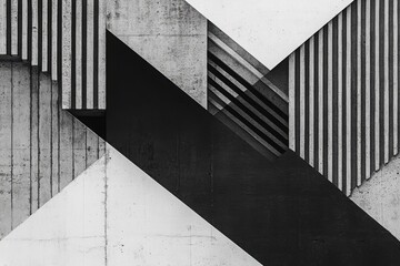 Poster - geometric harmony: a stunning study in contrasts and textures, featuring a dynamic interplay of geom