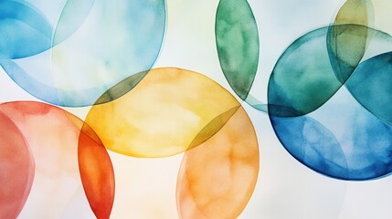 Poster - colorful bubbles: an artistic display of overlapping transparent circles in a vibrant spectrum of co