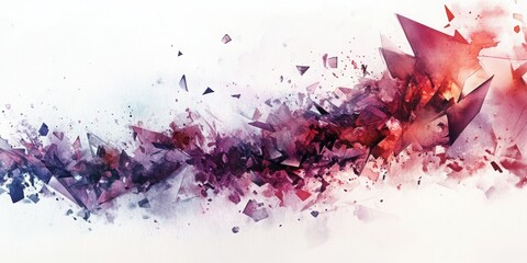 Fototapete - Explosive Fragmented Art: A captivating burst of vibrant shards and polygonal shapes, showcasing a dynamic composition of color, form, and fragmented design.