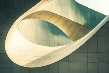 Poster - architectural abstract: a compelling interplay of lines, curves, and shadows that creates a modern a