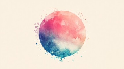 Poster - Colorful Watercolor Sphere: A mesmerizing watercolor painting showcases a vibrant sphere of blended colors, the delicate strokes and soft edges create a sense of calm and creativity. 