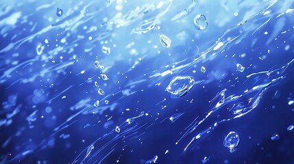 Poster - Abstract Background with Water Drops on Blue Surface