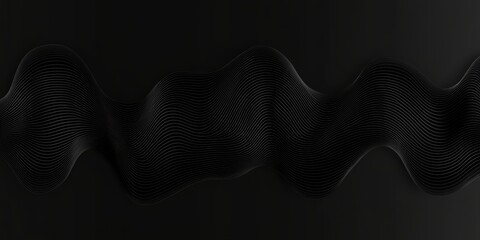 Poster - Monochrome Fluid: An abstract, fluid, and dynamic wave of dark colors dominates a dark setting, offering a sense of mystery and sophistication.
