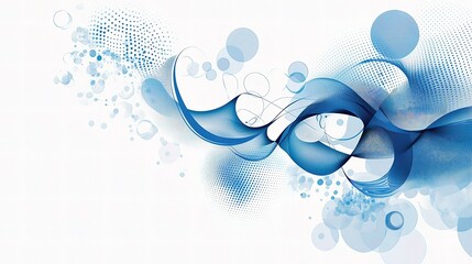 Poster - Abstract Vector Design in Blue with Technological Elements and Lines